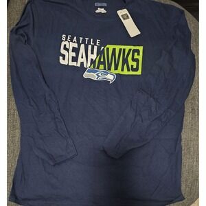 Seattle Seahawks Long Sleeve NFL Shirt, Navy Blue. Mens Size XL.‎ NWT